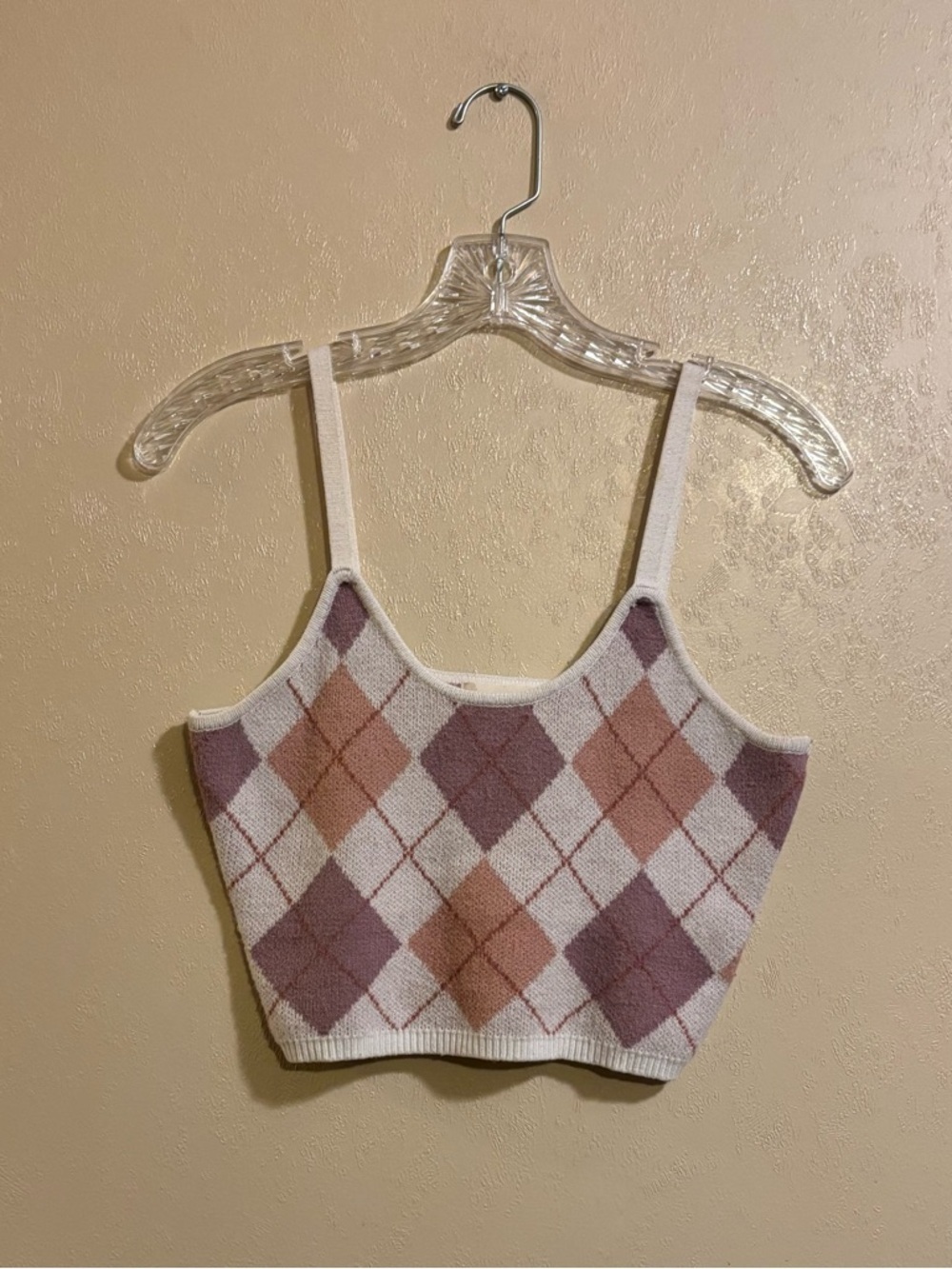 Altar’d State Argyle Knit cropped tank sz XS